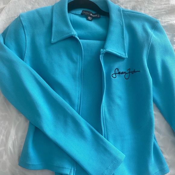 Blue Matching Set, Long sleeve zip up top and long matching pants - Picture 3 of 3